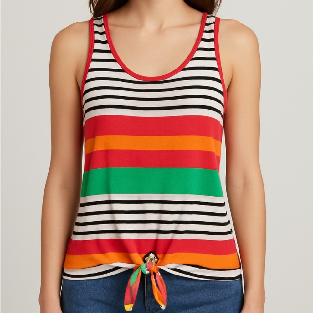 Redfox Striped Multicolor Tank Top